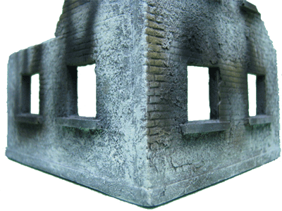 Closer look at the Ruined Village Buildings